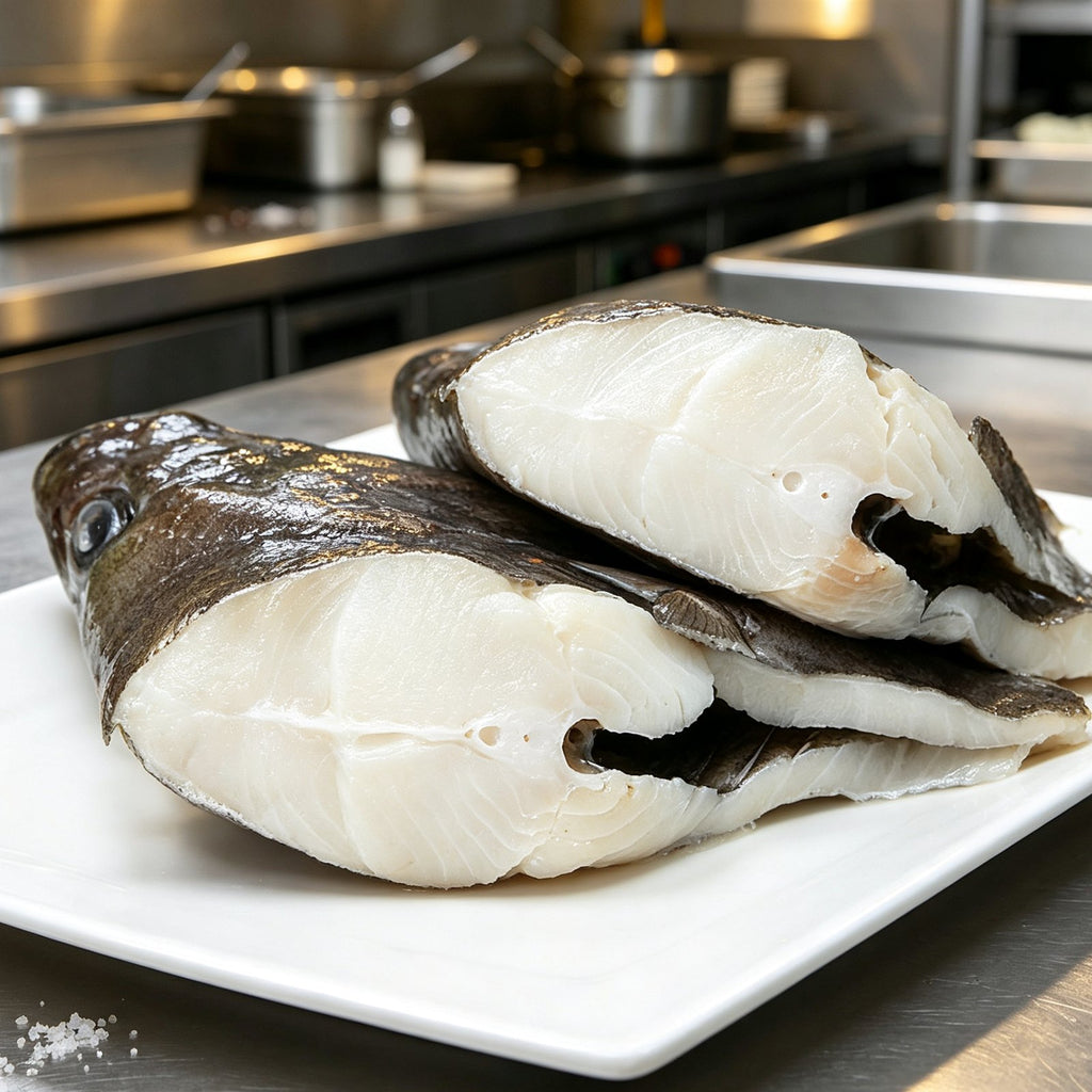 Fresh Skin-On Halibut Steak Cuts